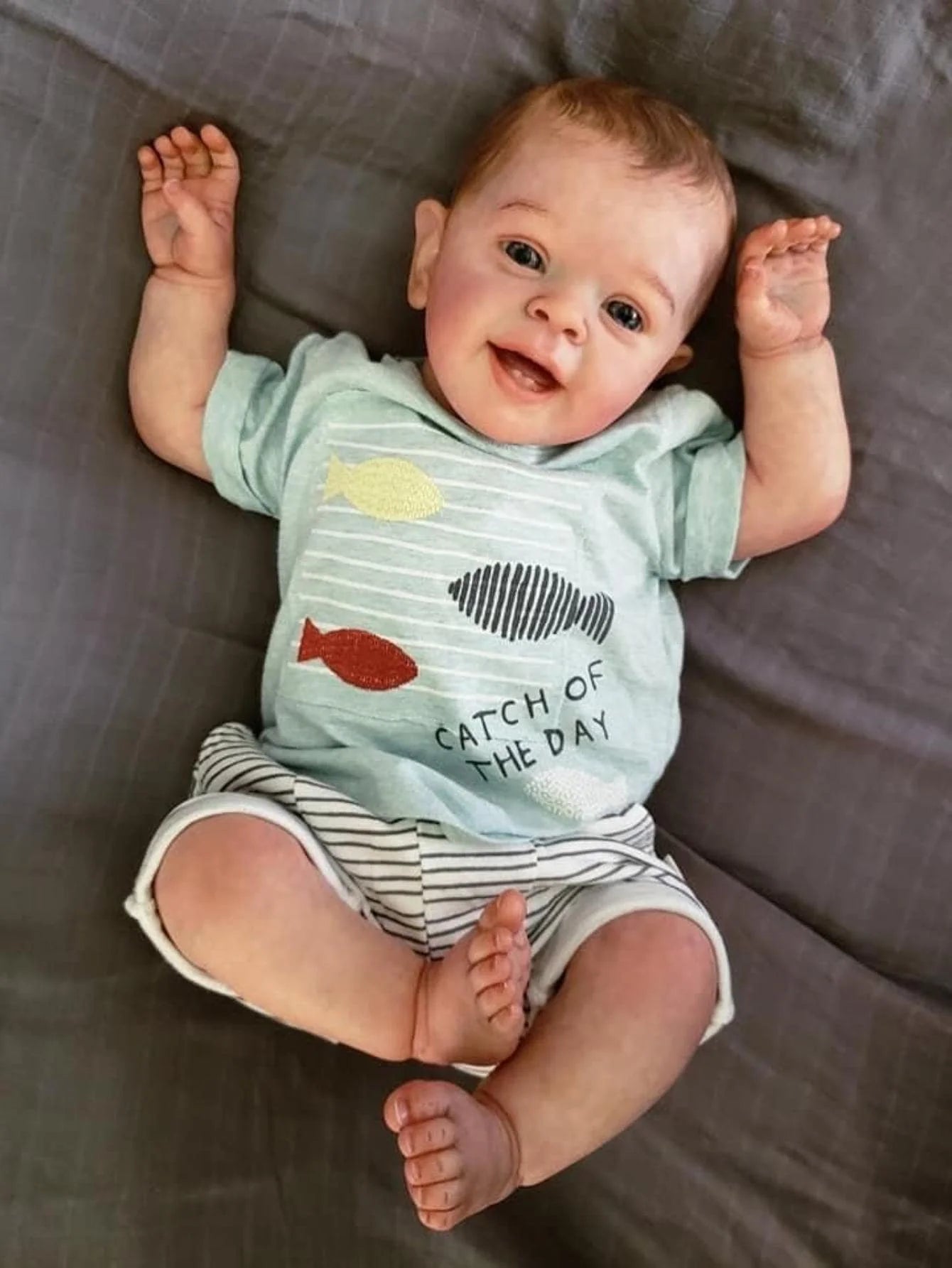 Reborn panenka 55CM Yannick Malované novorozené batole panenka