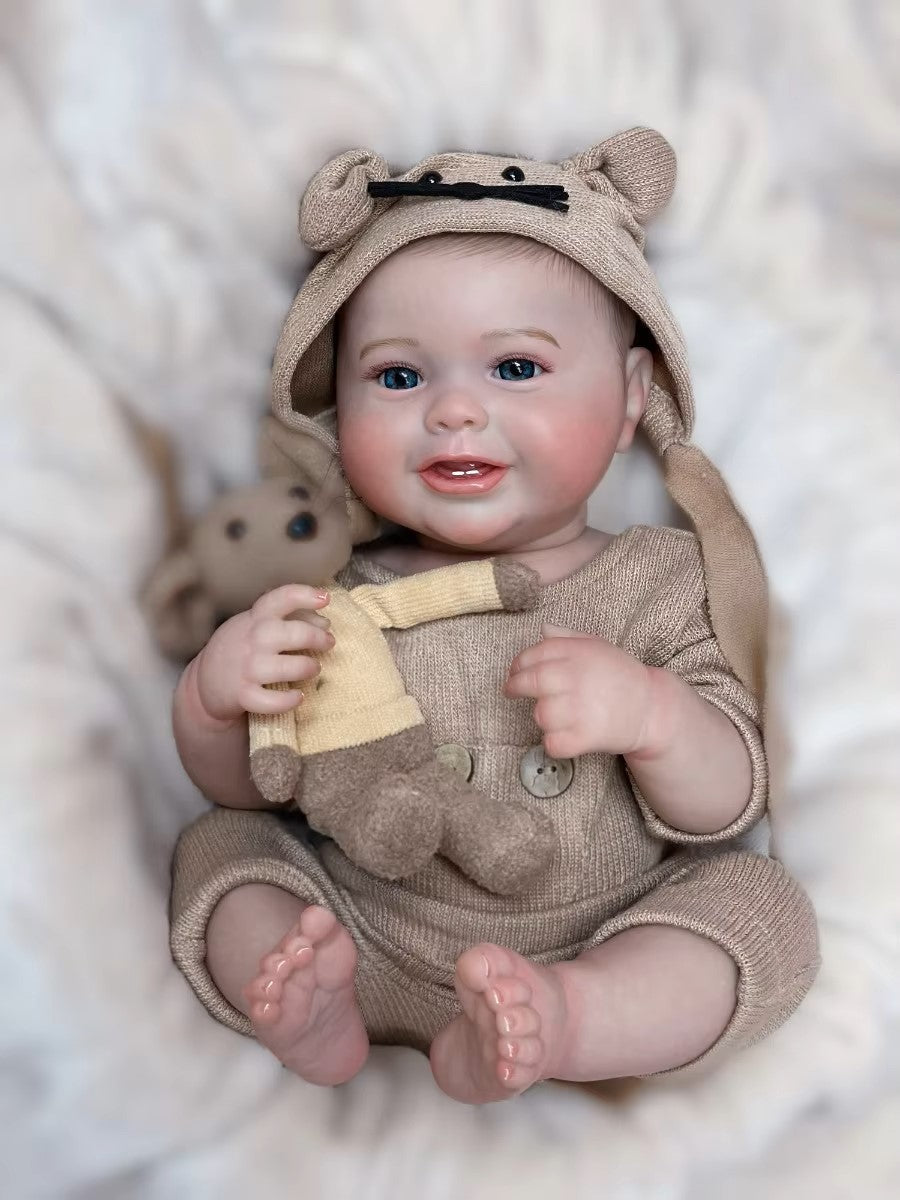 reborn baby kluk usmívající se novorozenec 18 palců panenka