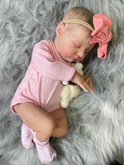 Laura Realistické Ready Made Reborn Baby Doll Ručně vyrobené zakořeněné vlasy