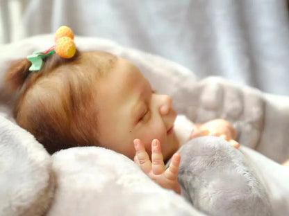 Reborn Doll April Girl Newborn Ručně zakořeněné vlasy 3D kůže