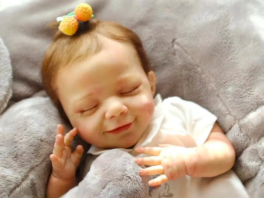 Reborn Doll April Girl Newborn Ručně zakořeněné vlasy 3D kůže